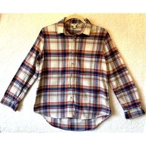 Grayers Flannel Shirt Women's Medium Plaid 100%‎ Cotton Button Up Long Sleeve